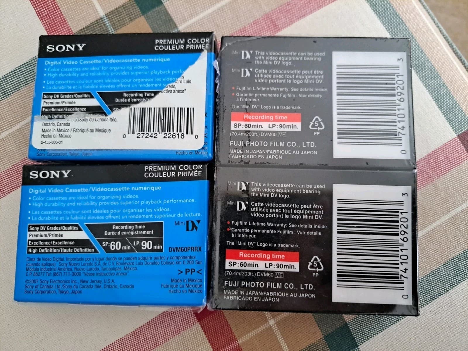 Sony & Fujifilm Mini DV DVC Digital Video Cassettes 60/90 Min. 4 Premium Tapes - Thumbnail 3