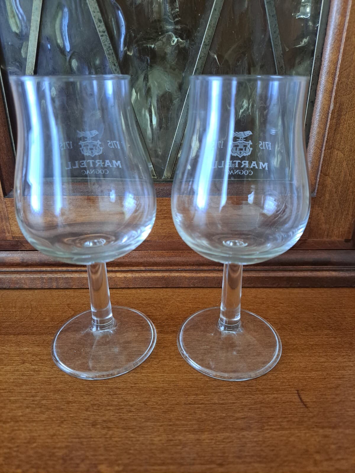 Martell Cognac Logo Stemmed Tulip Sipping Tasting Cordial Snifter Glasses Set/ 2 - Thumbnail 11