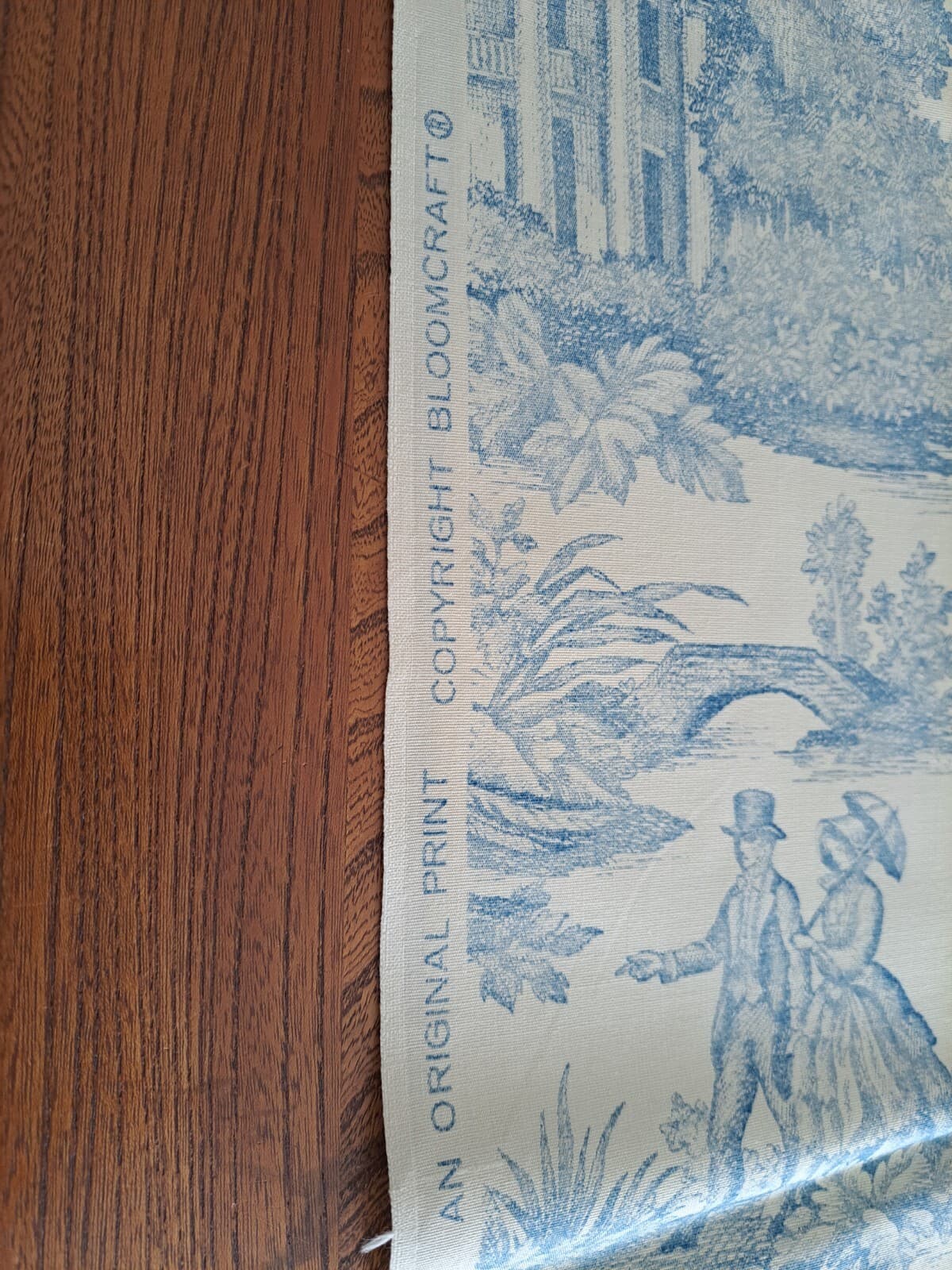 Original Bloomcraft Screen Print Upholstery Fabric Scotchgard 46" X 54” Wide NOS - Thumbnail 4