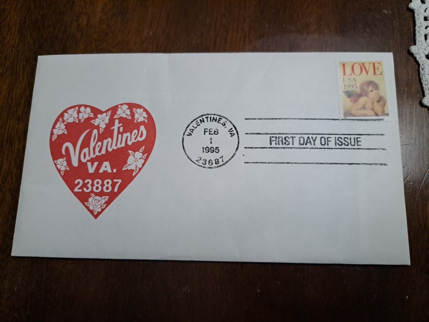 Scotts #2948 "Love & Cherub" Stamp First Day of Issue Cover Valentines, VA 1995 - Thumbnail 4