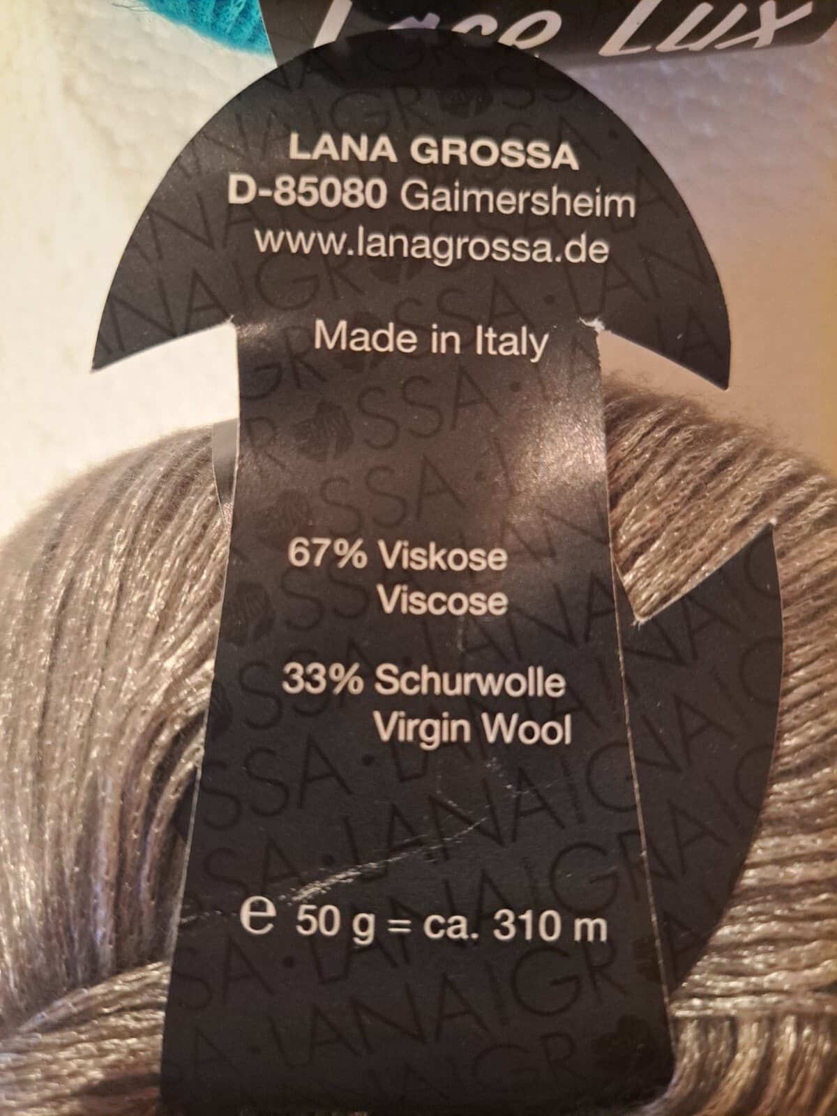 Lana Grossa Lace Lux Yarn 4 Ball Skeins Made In Italy Viscose Wool NEW - Thumbnail 3