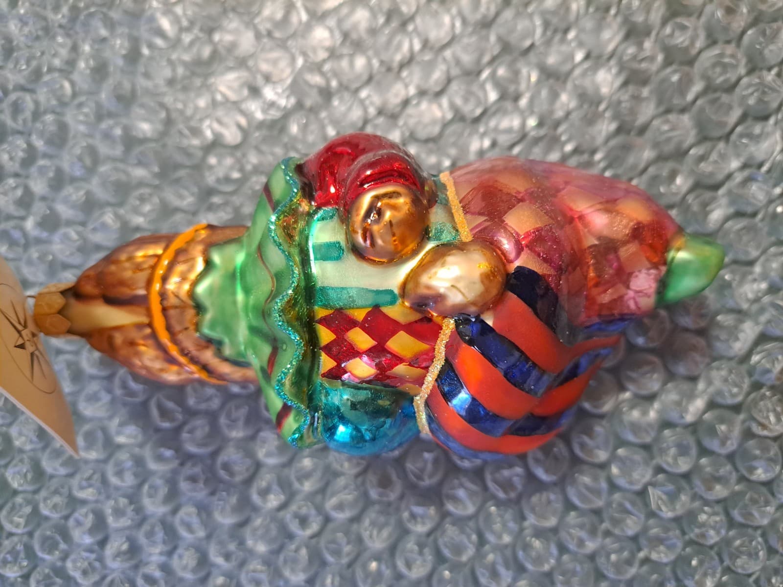 Radko 1999 Mask Hare Bunny Rabbit Ornament Harlequin Jester Colorful Clown w/Tag - Thumbnail 5