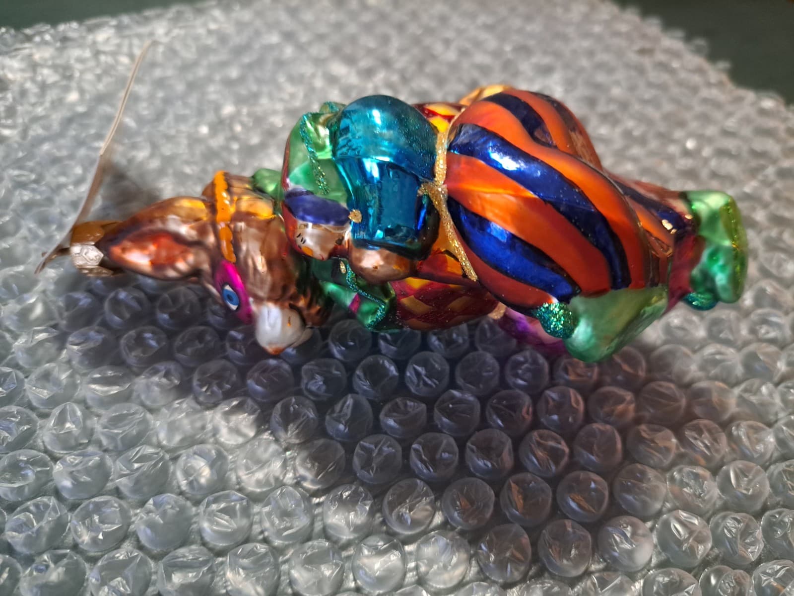 Radko 1999 Mask Hare Bunny Rabbit Ornament Harlequin Jester Colorful Clown w/Tag - Thumbnail 4