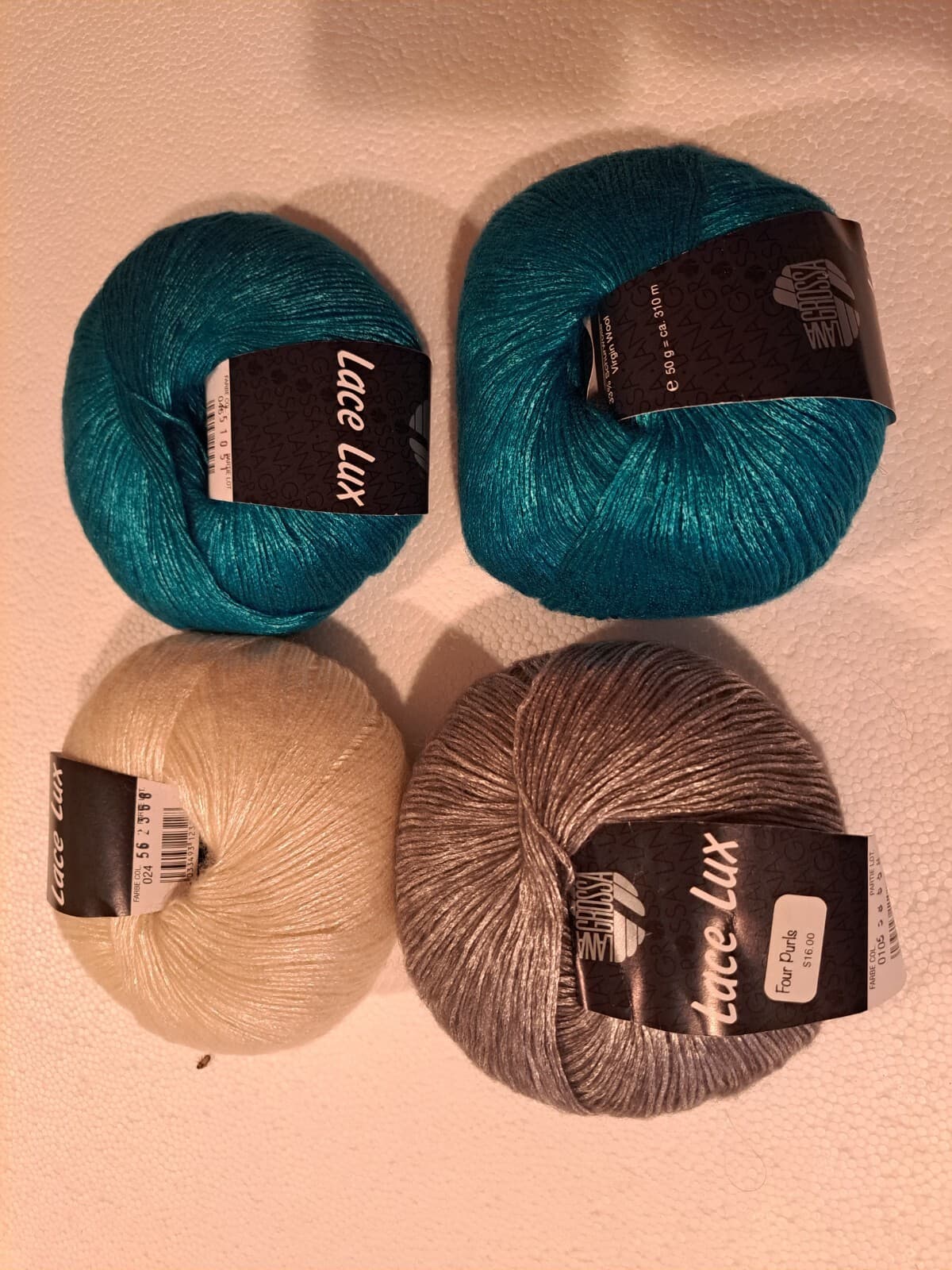 Lana Grossa Lace Lux Yarn 4 Ball Skeins Made In Italy Viscose Wool NEW - Thumbnail 2