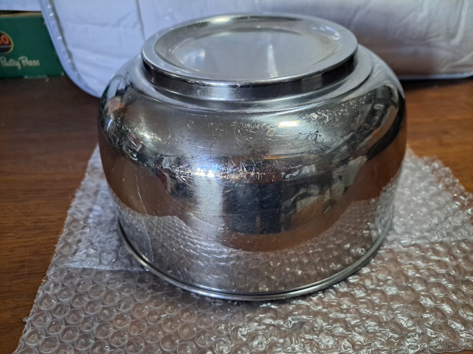 Sunbeam OEM Mixmaster 12 Spd Chrome Metal LARGE Mixing Bowl USA Stainless Part - Thumbnail 5