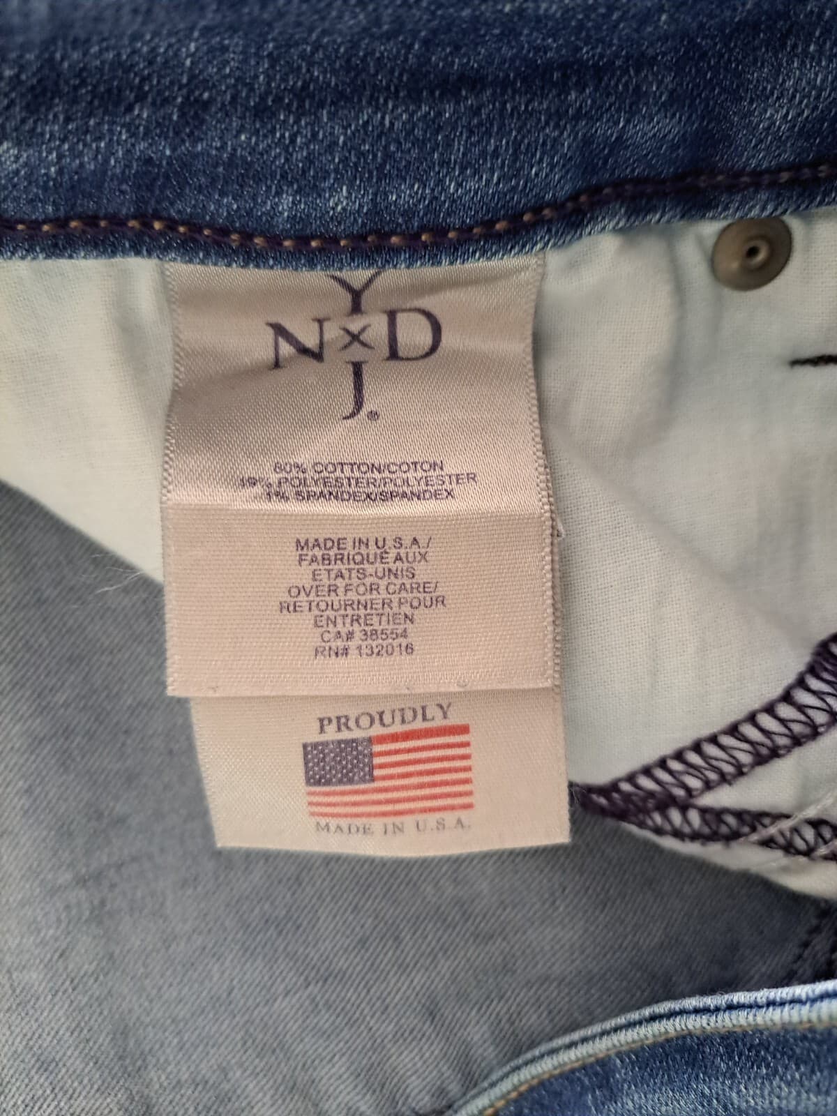 NYDJ Marilyn Straight Blue Jeans Sz 12 Lift Tuck Technology Stretch USA 34x28 - Thumbnail 4