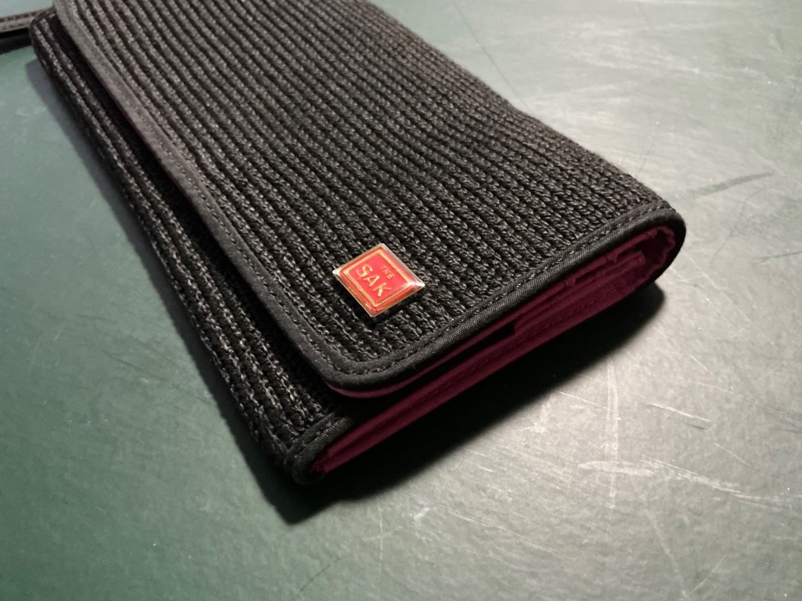 The SAK Black Crochet Clutch Wallet Woven Knit Billfold 7.5”x 4" - Thumbnail 2