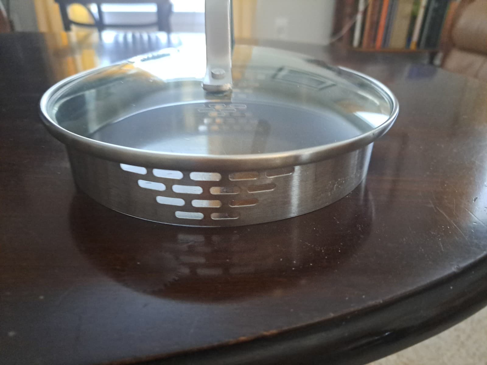 Calphalon Sauce Pot Replacement Strainer Lid Stainless Glass Inside Rim 7" - Thumbnail 3
