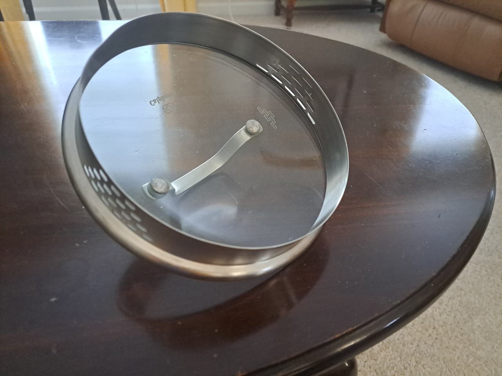 Calphalon Sauce Pot Replacement Strainer Lid Stainless Glass Inside Rim 7" - Thumbnail 5