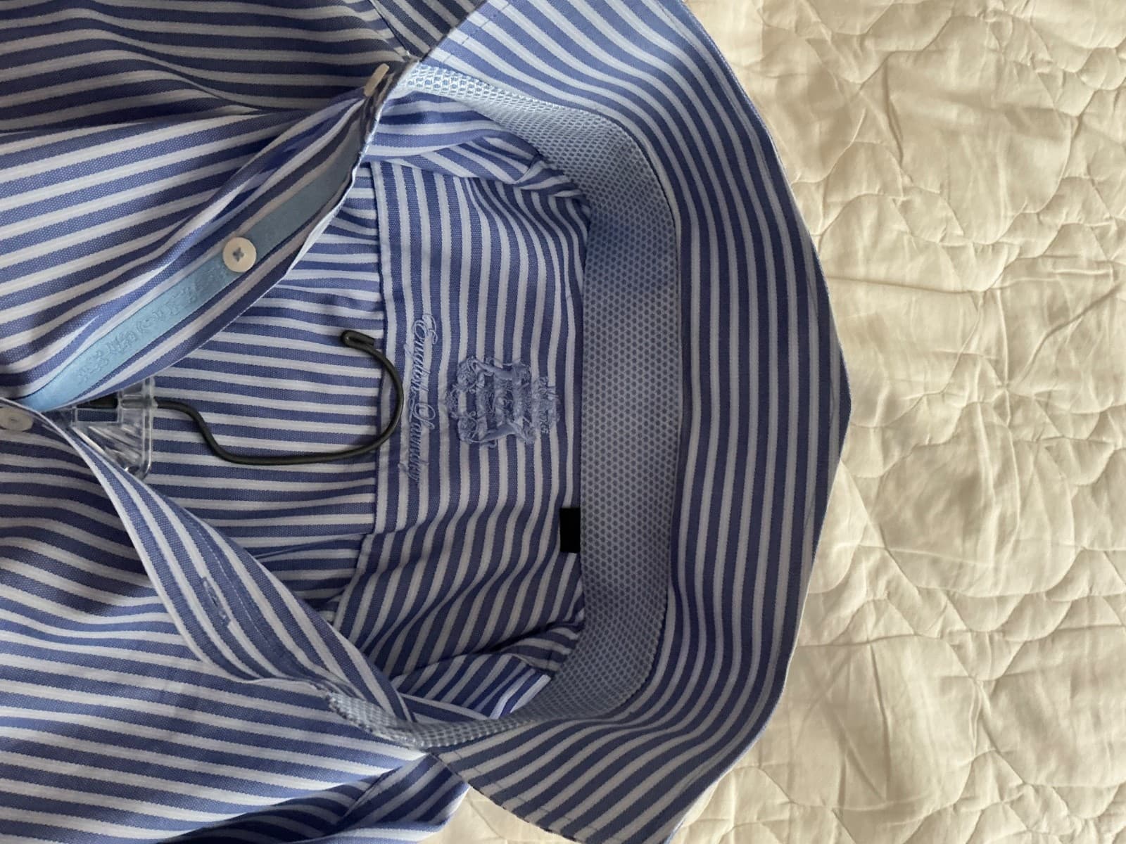 English Laundry Blue Striped Long Sleeve Dress Shirt Size 17.5 34-35 Cotton - Thumbnail 6