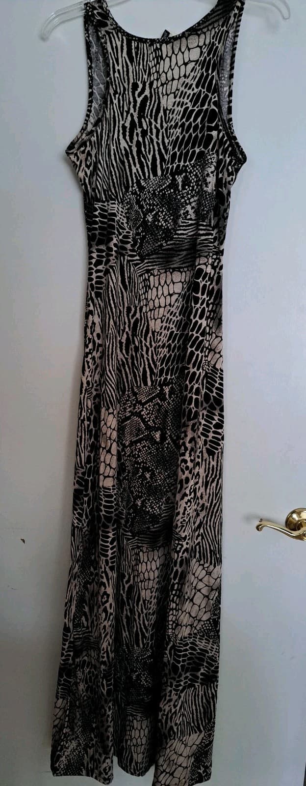 Swell Maxi Dress Size L Animal Print Sundress Boho Razer Back Scoop Neck Tank - Thumbnail 3