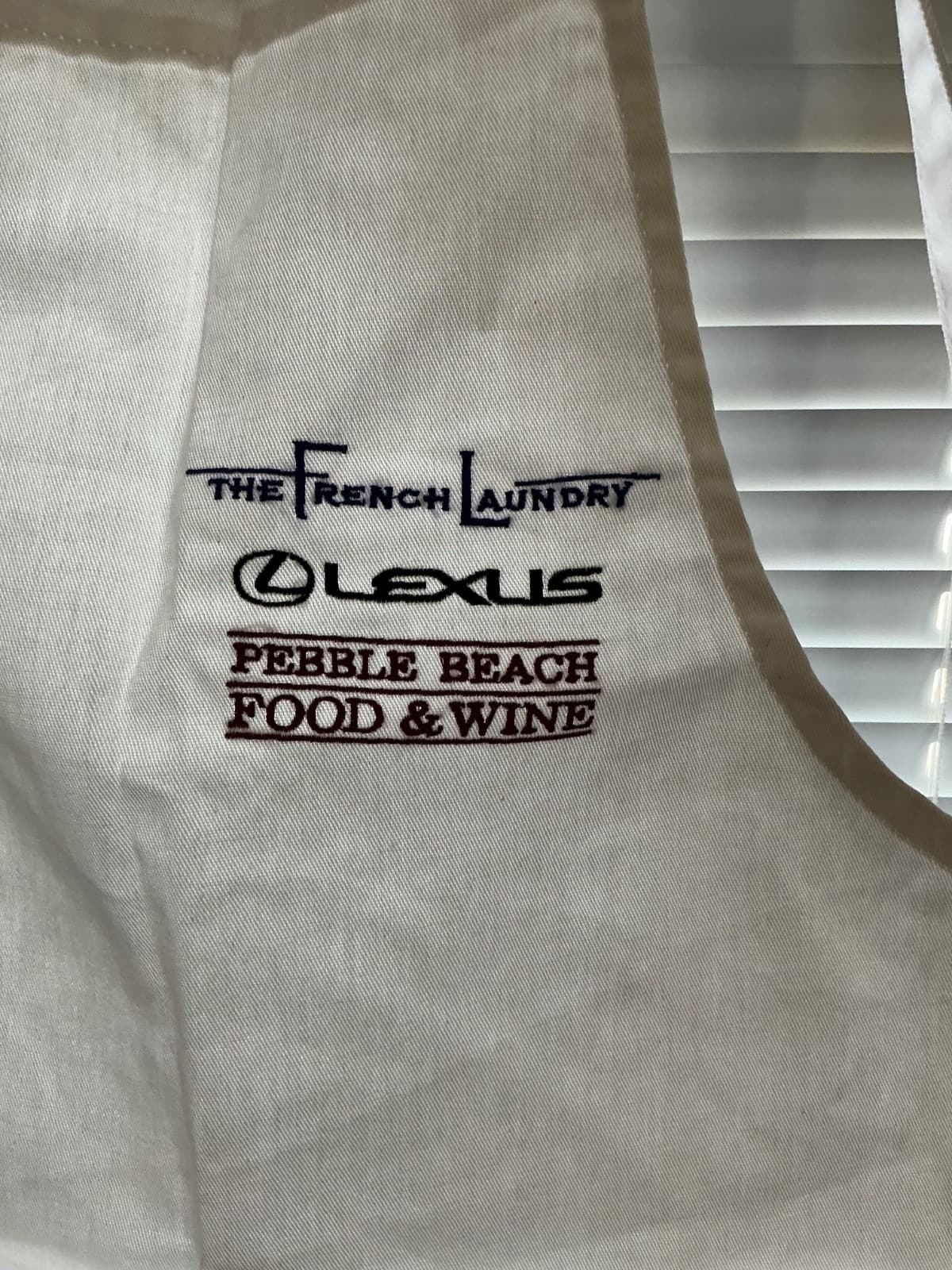 PEBBLE BEACH FOOD & WINE French Laundry Adjustable White CHEF APRON Pockets NEW - Thumbnail 2