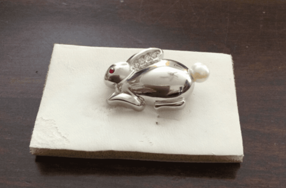 Krementz Sterling Silver Bunny Rabbit Pin Brooch Faux Pearl Tail Rhinestones HTF - Thumbnail 3