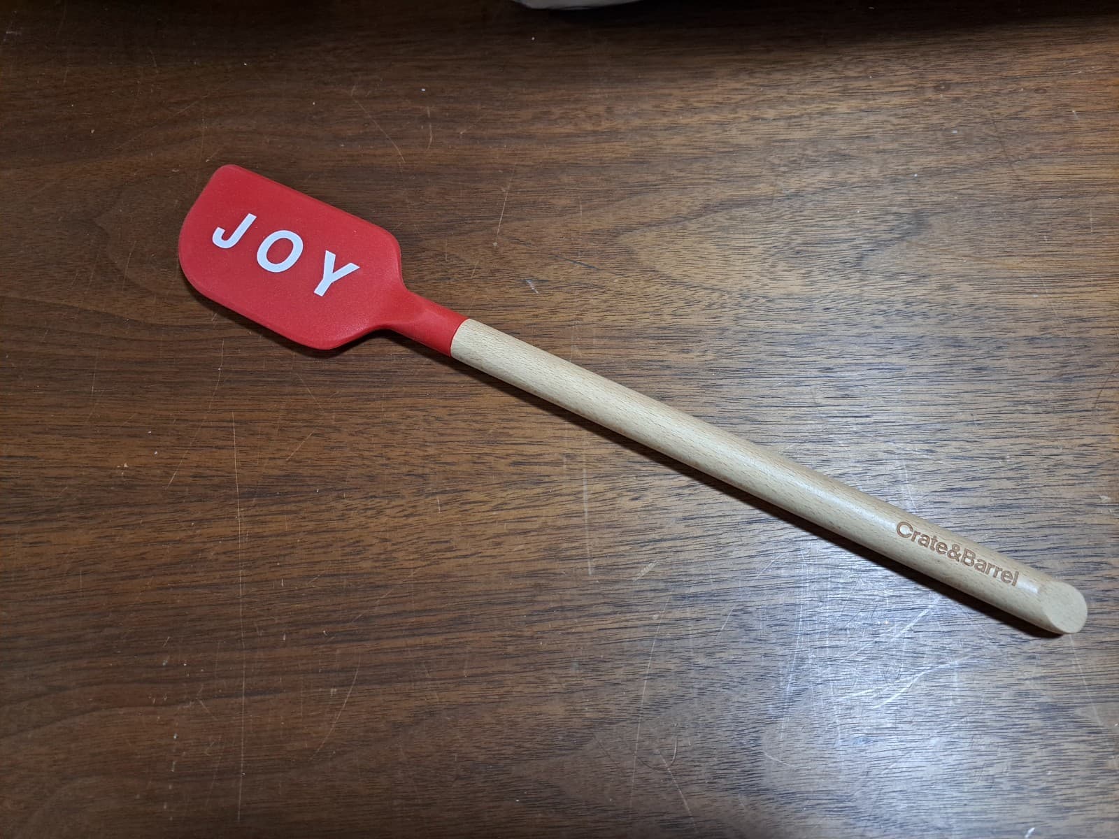 Crate & Barrel Red Joy Silicone Spatula Christmas - Thumbnail 2