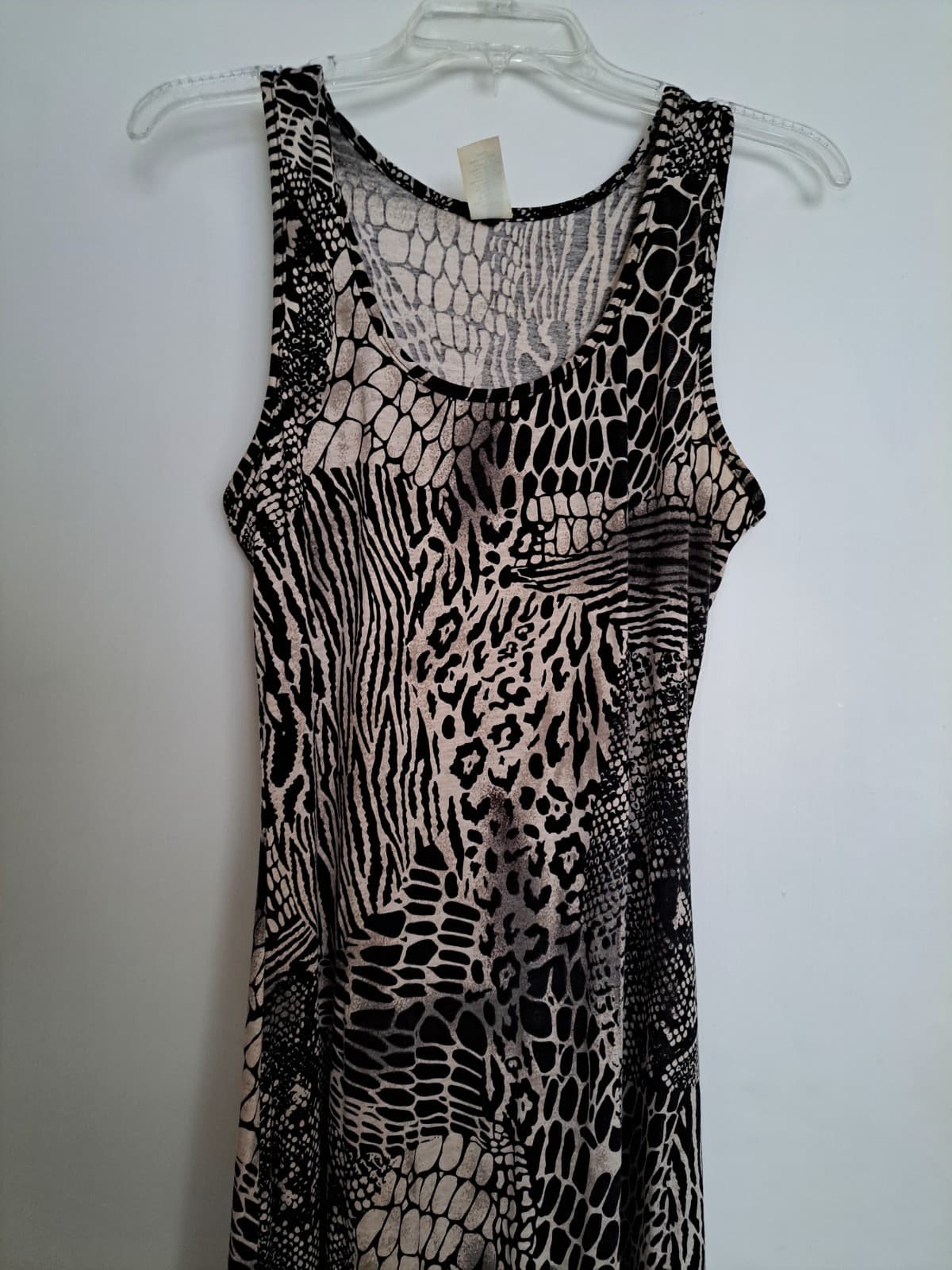 Swell Maxi Dress Size L Animal Print Sundress Boho Razer Back Scoop Neck Tank - Thumbnail 2