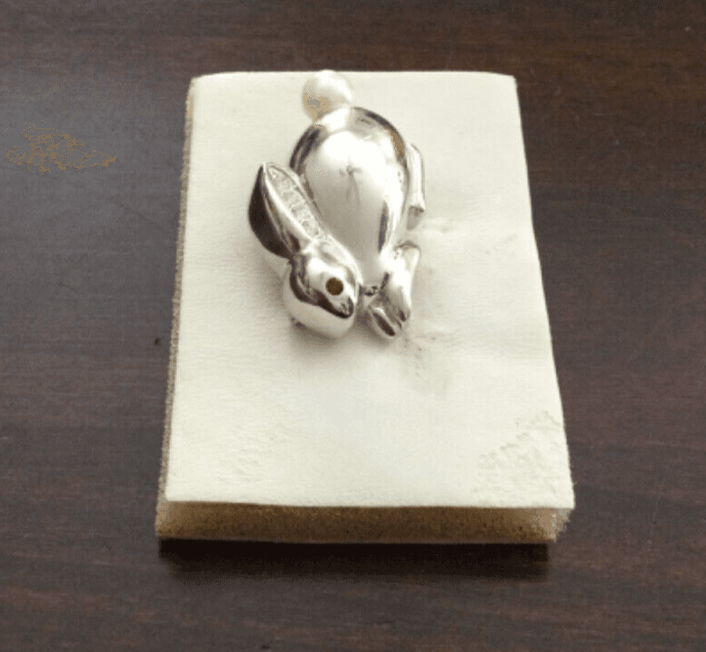 Krementz Sterling Silver Bunny Rabbit Pin Brooch Faux Pearl Tail Rhinestones HTF - Thumbnail 4