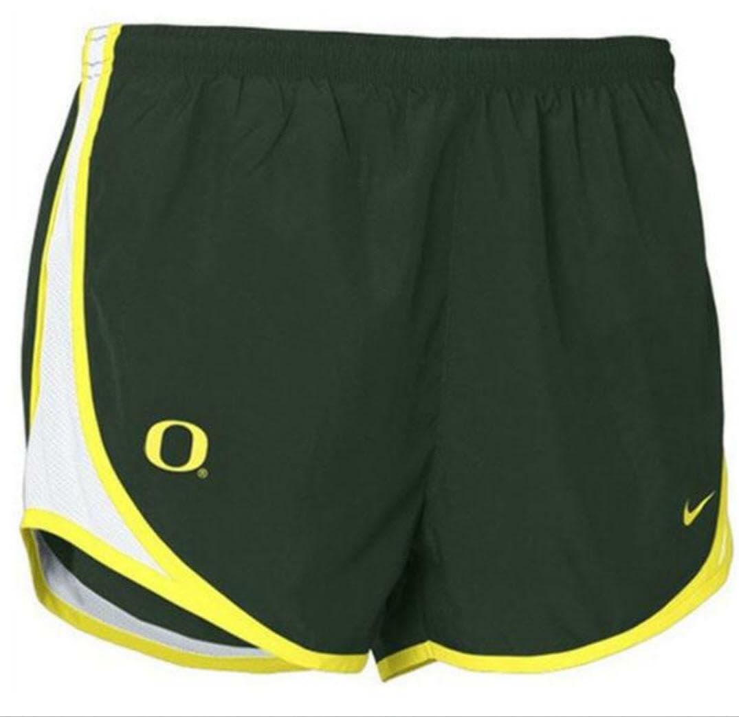 Nike Women's Oregon Fighting Ducks Dri-Fit Tempo Shorts Green Black L XL - Thumbnail 2