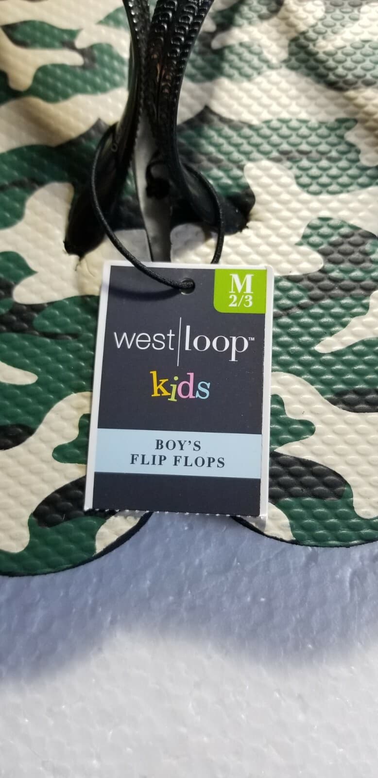 West Loop Boy's Foam Camo Flip Flops Sandals Shower Shoes S (13-1) M (2-3) - Thumbnail 2