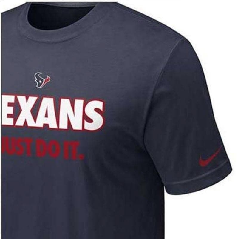 Nike Men's Houston Texans Just Do It Cotton Short Sleeve T-shirt Blue Large - Thumbnail 3