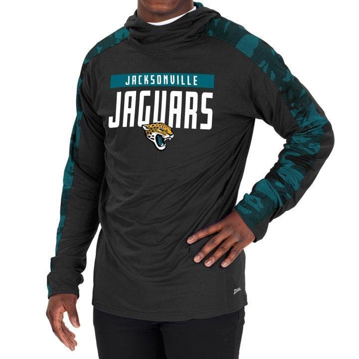 Zubaz Men's Jacksonville Jaguars Elevated Camo Lightweight Hoodie Black Large - Thumbnail 3