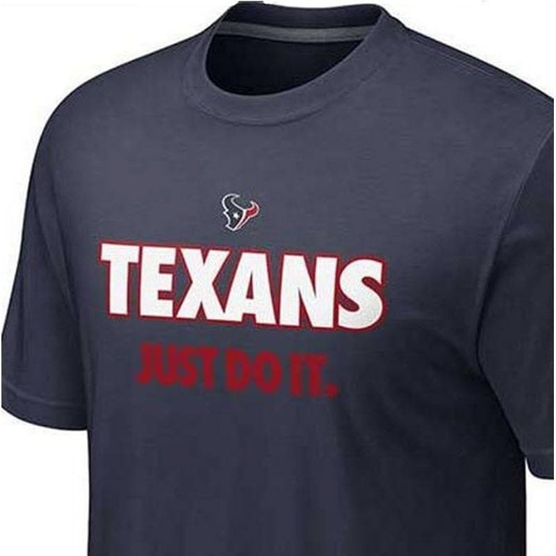 Nike Men's Houston Texans Just Do It Cotton Short Sleeve T-shirt Blue Large - Thumbnail 2