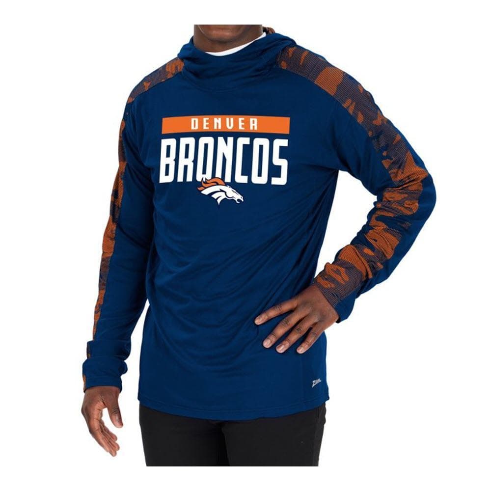Zubaz Men's Denver Broncos Elevated Camo Lightweight Hoodie Blue Large - Thumbnail 2