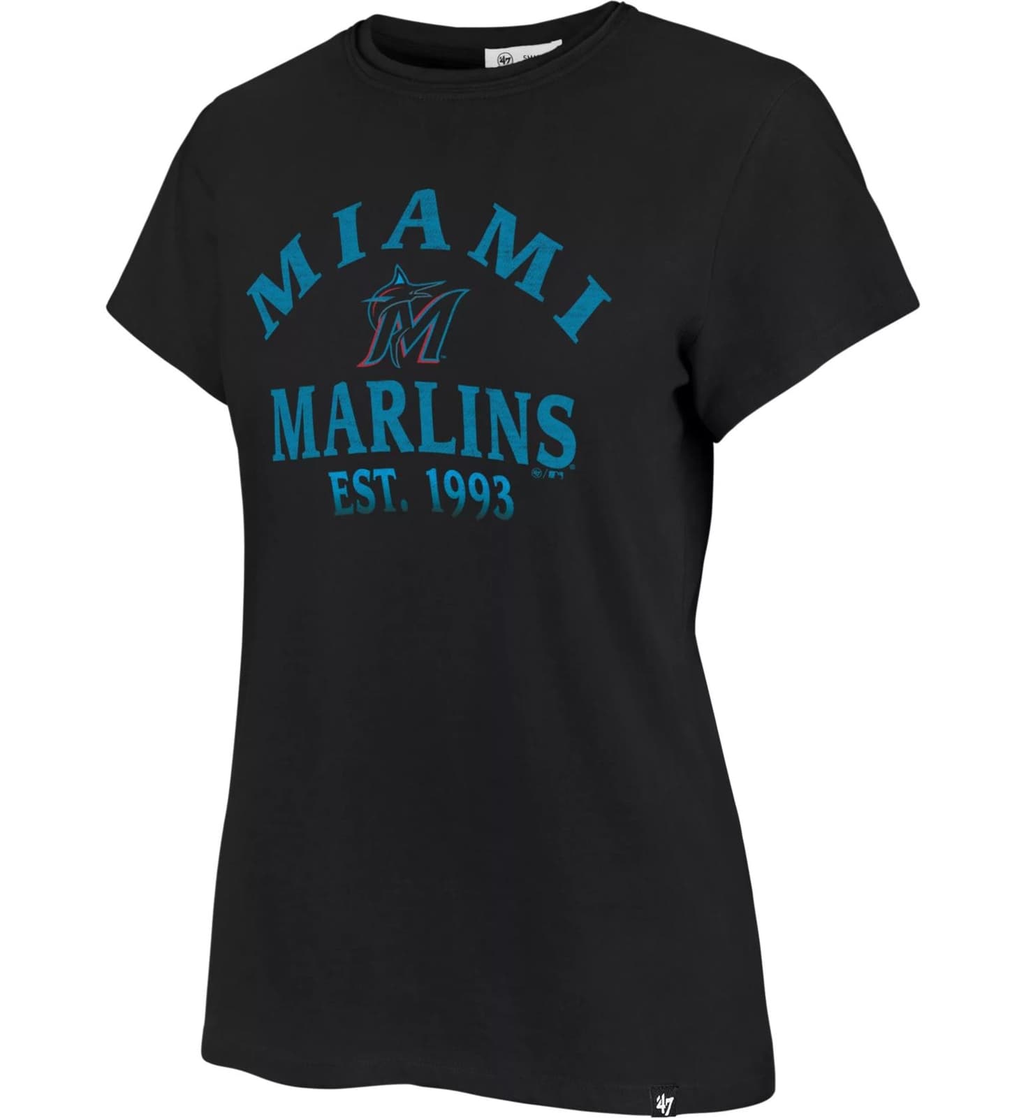 '47 Brand Women's Miami Marlins Frankie T-Shirt Black Large X-Large - Thumbnail 3