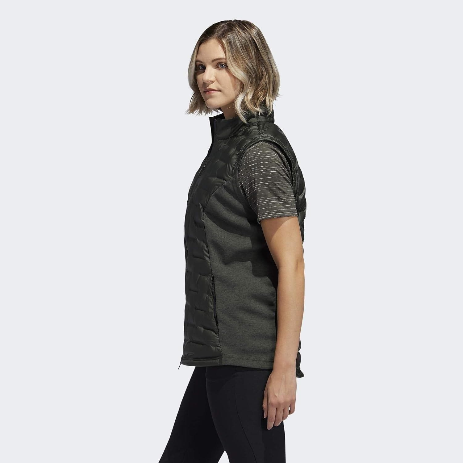 Adidas Women's FrostGuard Full-Zip Down Vest Forest Green Small $156 Value - Thumbnail 4