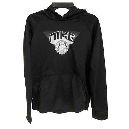 Nike Boy's Therma-Fit Sports Baseball Training Pullover Black Medium Hoodie