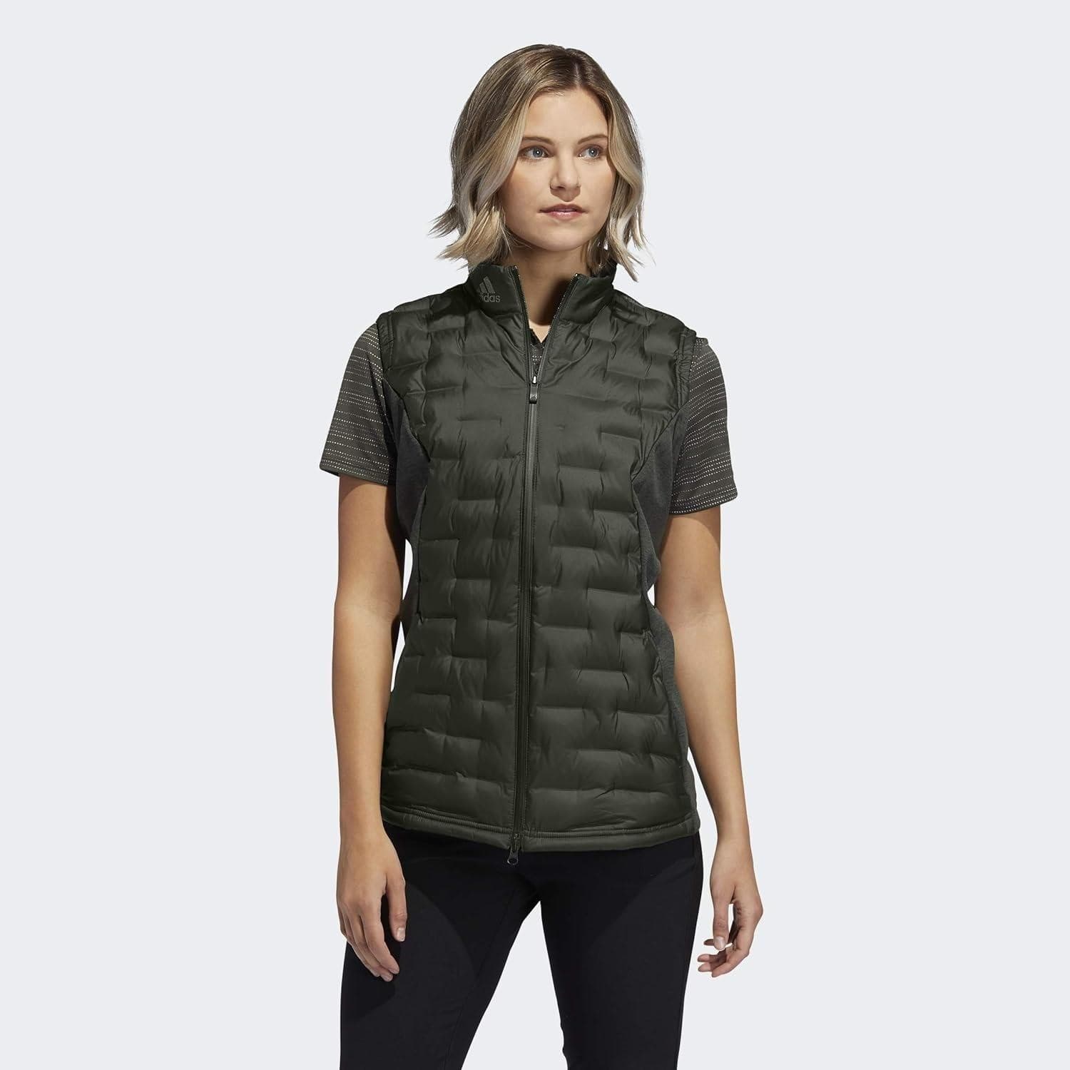 Adidas Women's FrostGuard Full-Zip Down Vest Forest Green Small $156 Value - Thumbnail 2