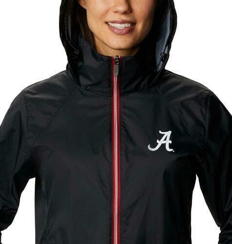 Columbia Women's Alabama Crimson Tide Waterproof Hooded Jacket Black XX-Large - Thumbnail 5