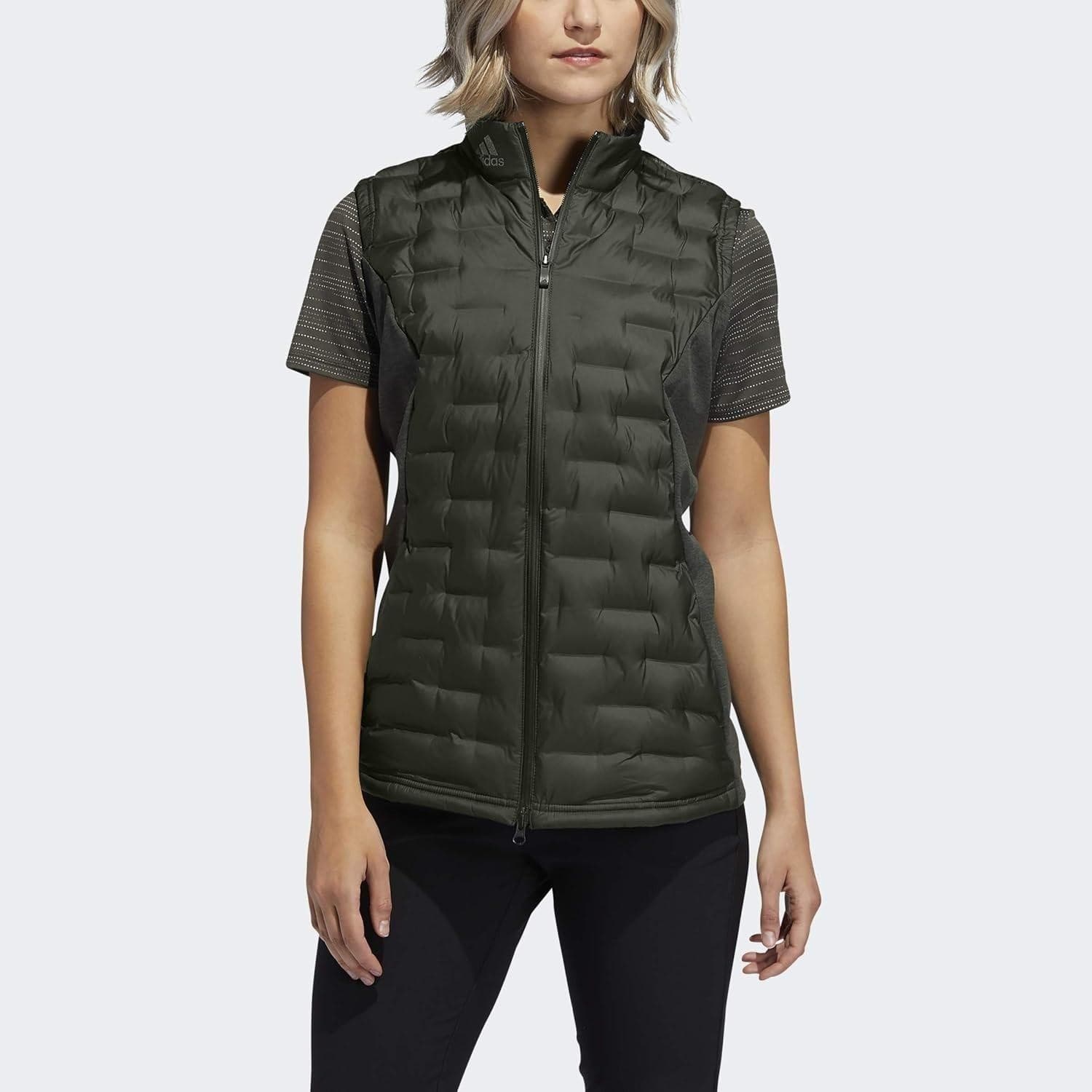 Adidas Women's FrostGuard Full-Zip Down Vest Forest Green Small $156 Value - Thumbnail 8