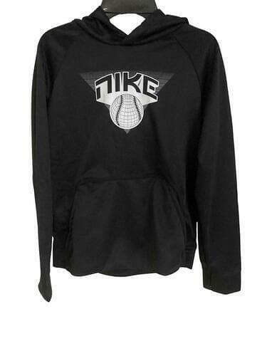 Nike Boy's Therma-Fit Sports Baseball Training Pullover Black Medium Hoodie - Thumbnail 3
