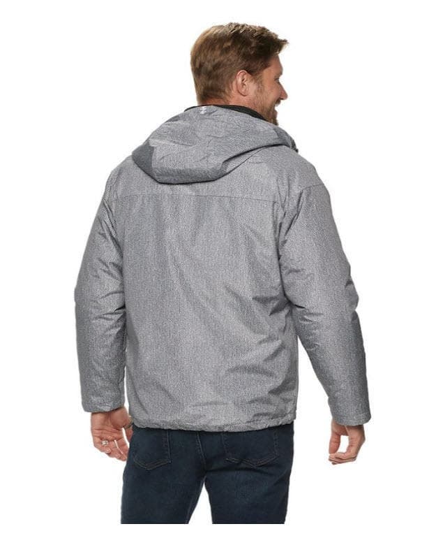 IZOD Men's Rip Stop Hooded 3-1 Systems Jacket Charcoal/Heather XXL $210 Value - Thumbnail 2