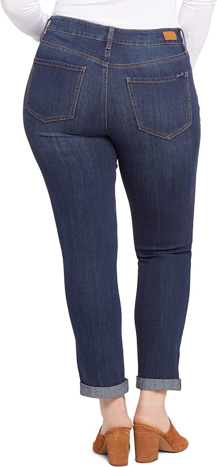 Seven7 Jeans Women's Weekend Slim Fit Jeans Avalon Blue Regular 12 - Thumbnail 6