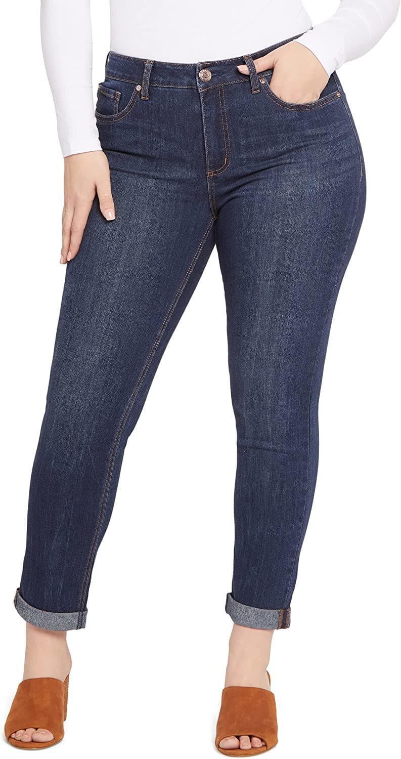 Seven7 Jeans Women's Weekend Slim Fit Jeans Avalon Blue Regular 12 - Thumbnail 5