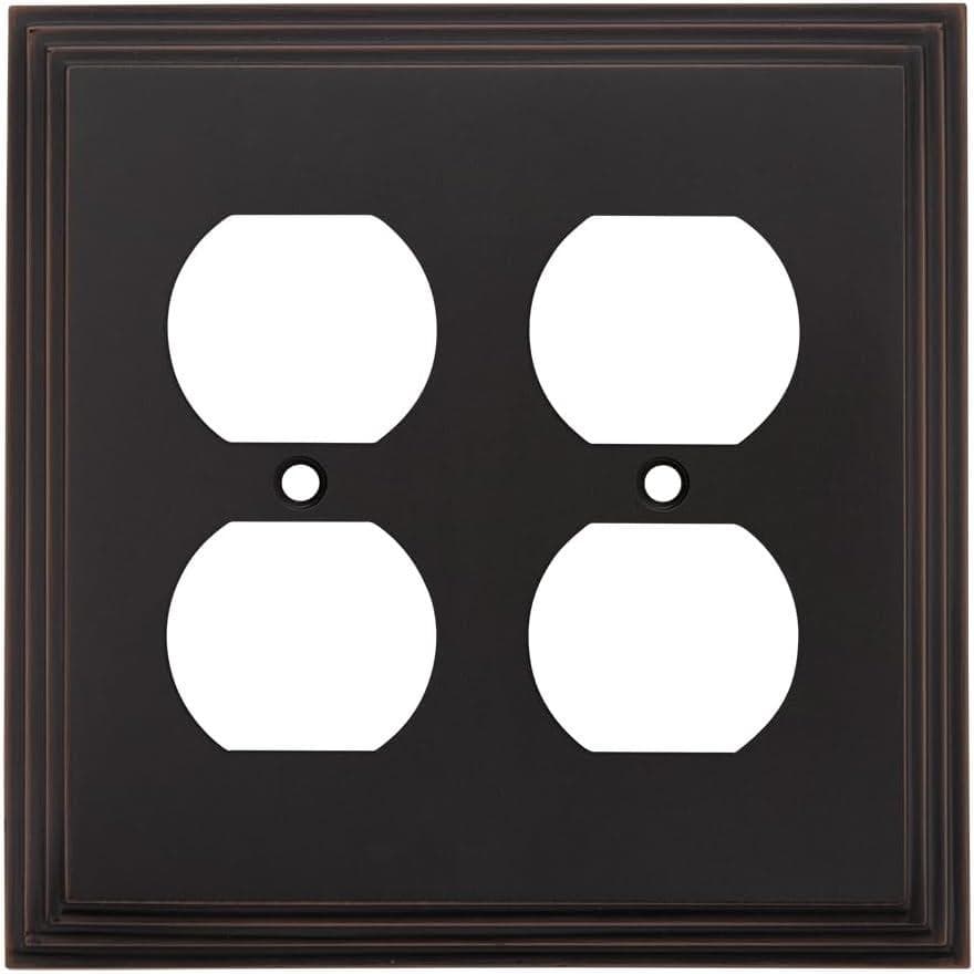 Nostalgic Warehouse Deco Electrical Four Outlet Plate Cover Timeless Bronze - Thumbnail 2