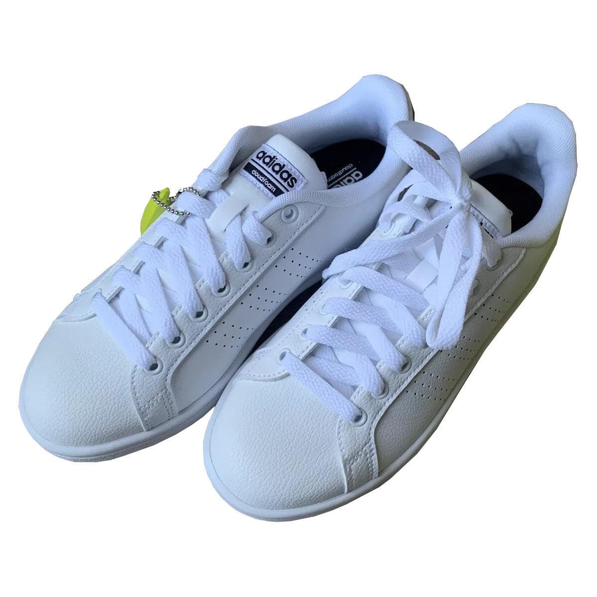 Adidas Women's NEO Cloudfoam Advantage Clean White Leather Tennis Shoes Size 9 - Thumbnail 8