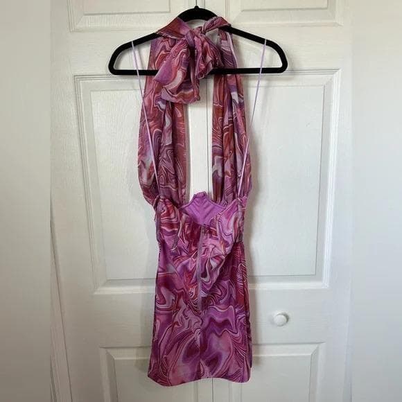 Bardot Women's Tie-Dye Halter Neck Mesh Minidress Medium Size 6 $124 Value - Thumbnail 7