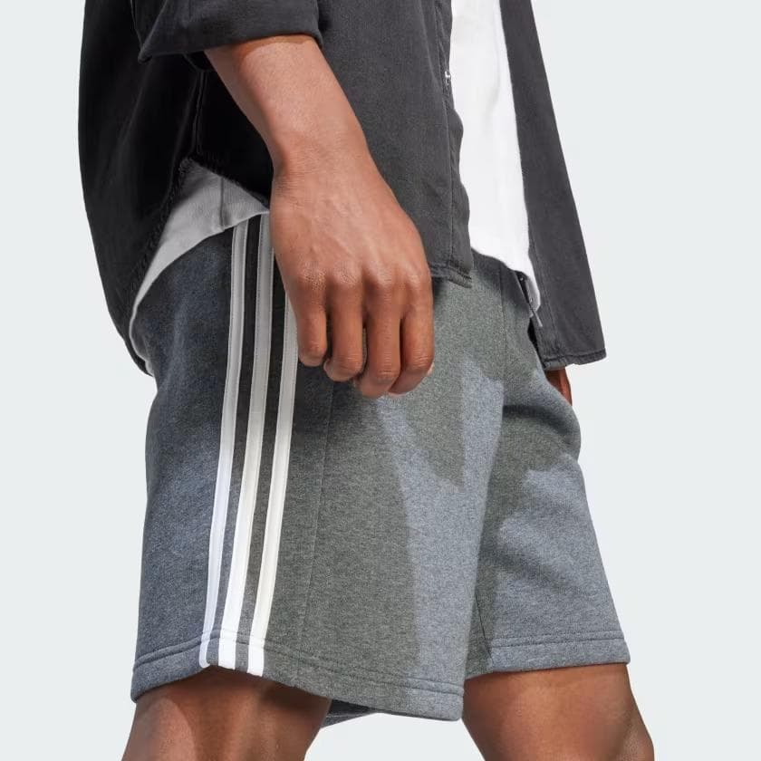 adidas Men's Essentials Fleece 3-Stripes Shorts Gray X-Large Tall $45 Value - Thumbnail 5