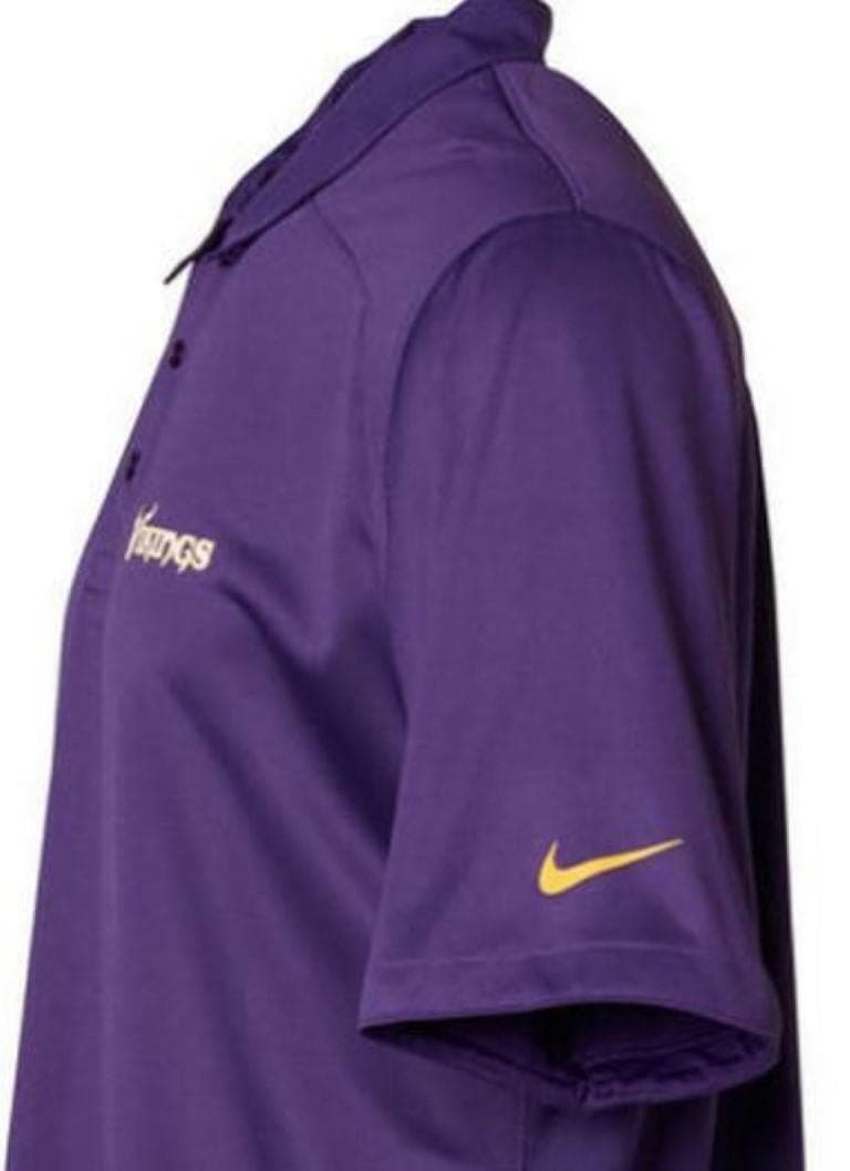Nike Men's Minnesota Vikings Dri-Fit Coaches Polo Purple Medium MSRP $70 - Thumbnail 6