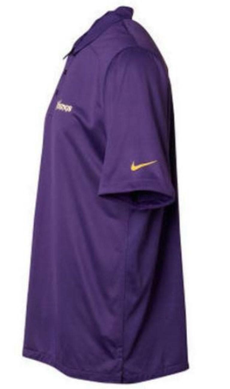Nike Men's Minnesota Vikings Dri-Fit Coaches Polo Purple Medium MSRP $70 - Thumbnail 3
