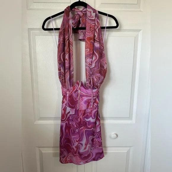 Bardot Women's Tie-Dye Halter Neck Mesh Minidress Medium Size 6 $124 Value - Thumbnail 8