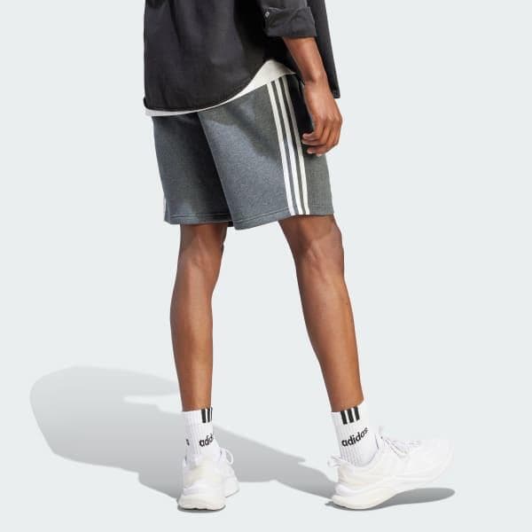 adidas Men's Essentials Fleece 3-Stripes Shorts Gray X-Large Tall $45 Value - Thumbnail 8