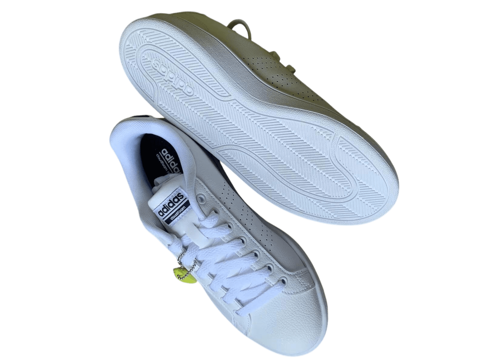 Adidas Women's NEO Cloudfoam Advantage Clean White Leather Tennis Shoes Size 9 - Thumbnail 2