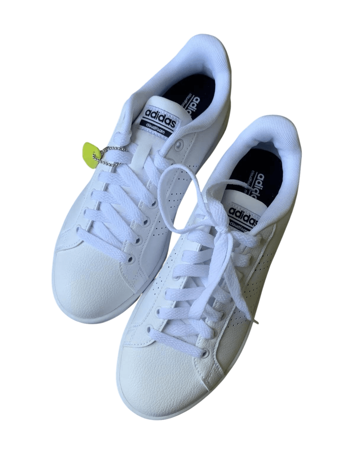 Adidas Women's NEO Cloudfoam Advantage Clean White Leather Tennis Shoes Size 9 - Thumbnail 5