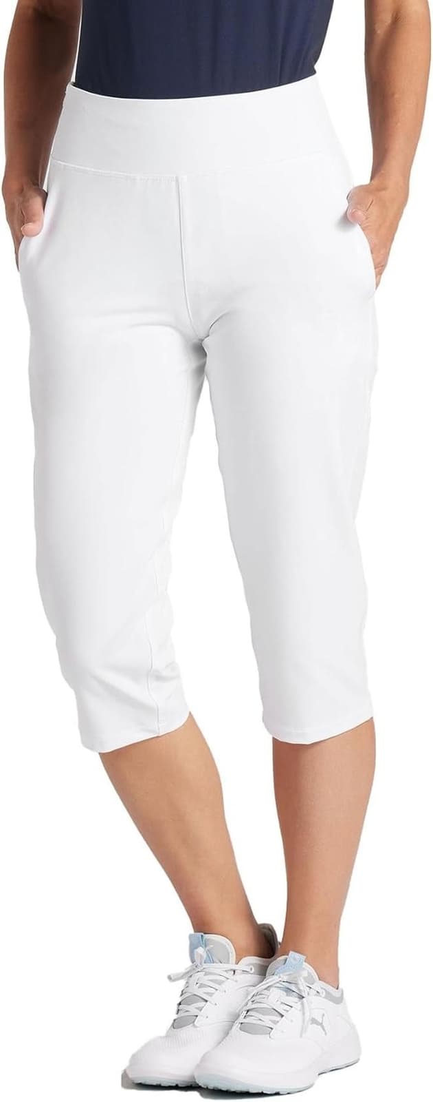Puma Women's Soft Stretch High Rise DryCell Everyday UPF Capris White Medium - Thumbnail 7