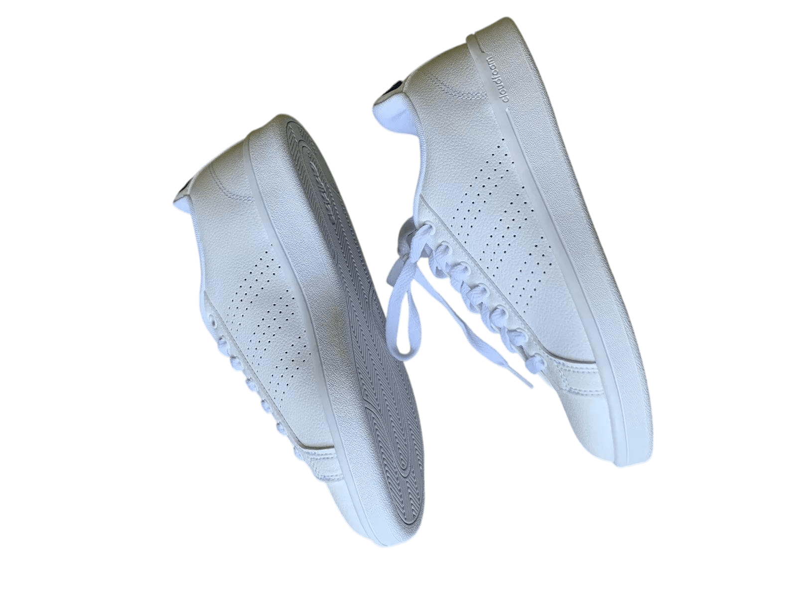 Adidas Women's NEO Cloudfoam Advantage Clean White Leather Tennis Shoes Size 9 - Thumbnail 7