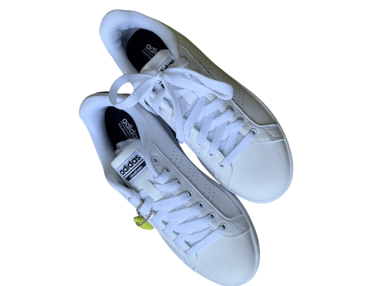 Adidas Women's NEO Cloudfoam Advantage Clean White Leather Tennis Shoes Size 9 - Thumbnail 3
