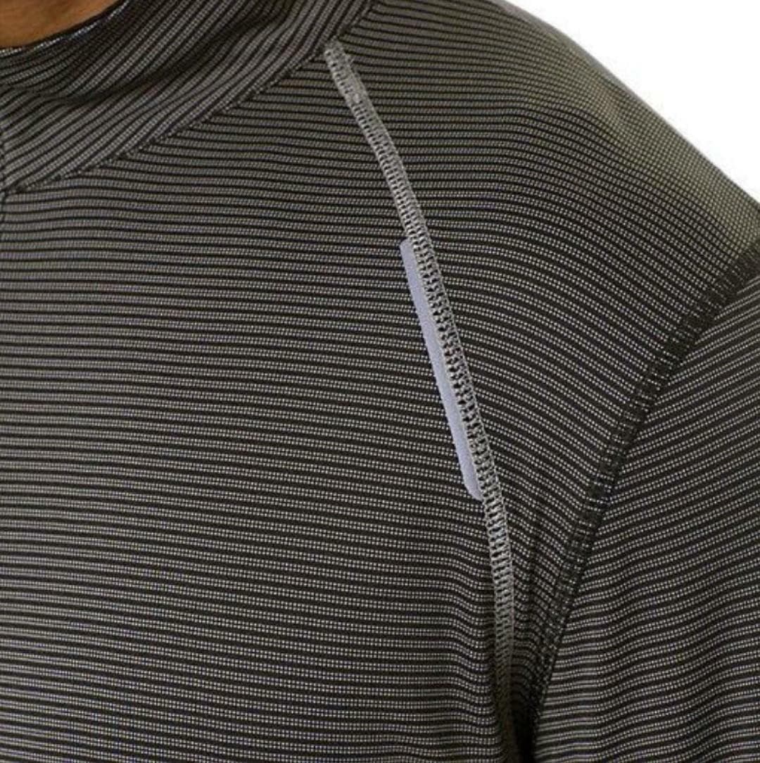 ASICS Men's Reflectivity Shosa 1/4 Zip Pullover Top Gray/Black X-Large - Thumbnail 4